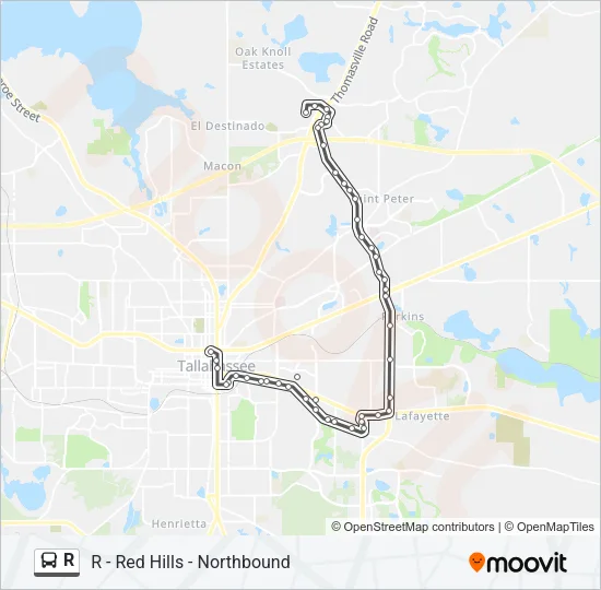 R Bus Line Map