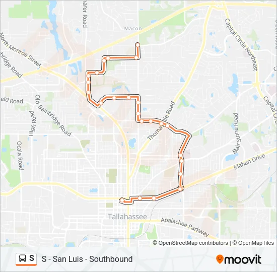 S Bus Line Map