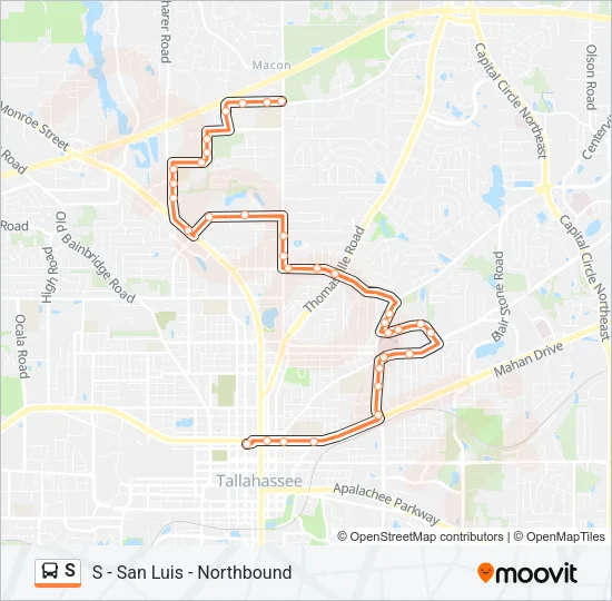 S Bus Line Map