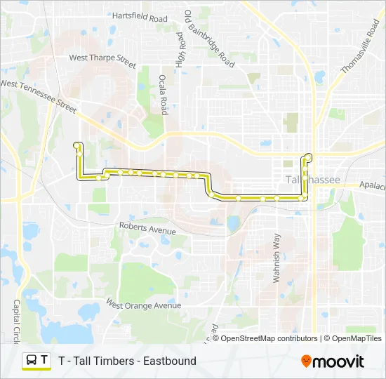 T Bus Line Map