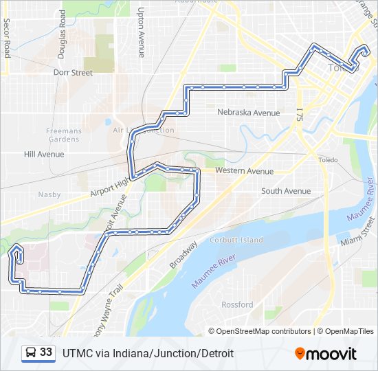 33 Route: Schedules, Stops & Maps - Outbound (Updated)