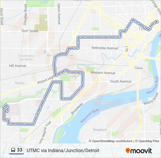 33 Bus Line Map