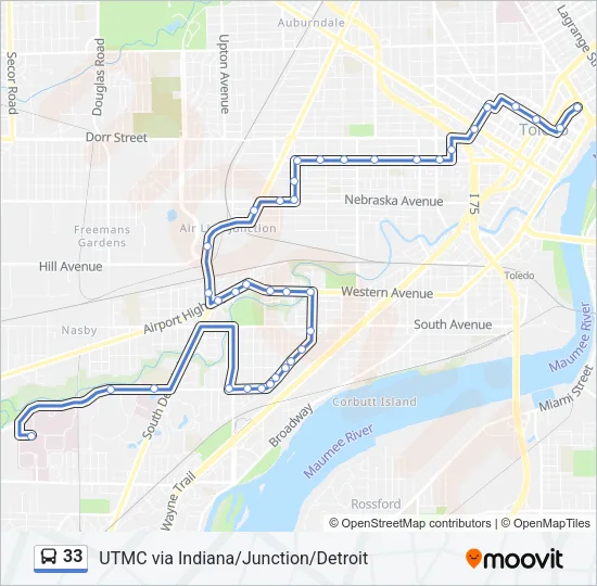 33 Bus Line Map