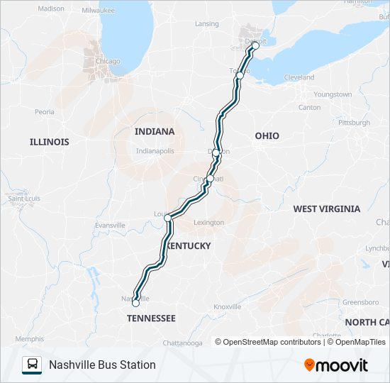 greyhound us0110 Route: Schedules, Stops & Maps - Nashville Bus Station ...