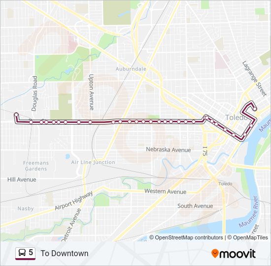 5 Bus Line Map