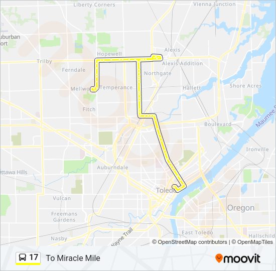 17 bus Line Map