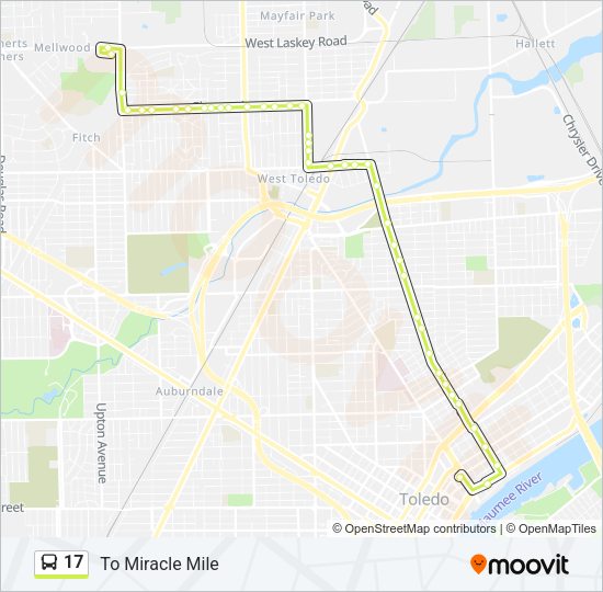 17 bus Line Map