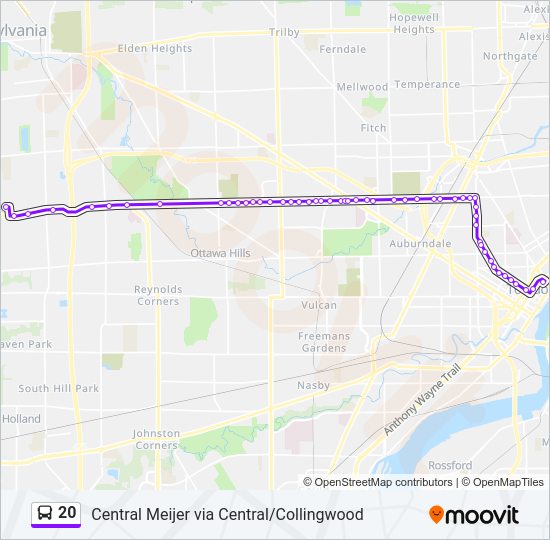 20 bus Line Map