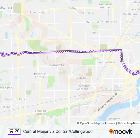 20 Bus Line Map