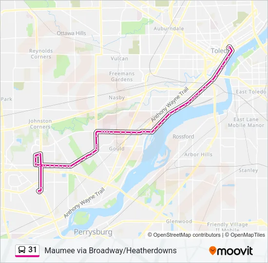 31 Bus Line Map