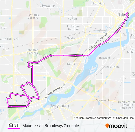 31 Bus Line Map