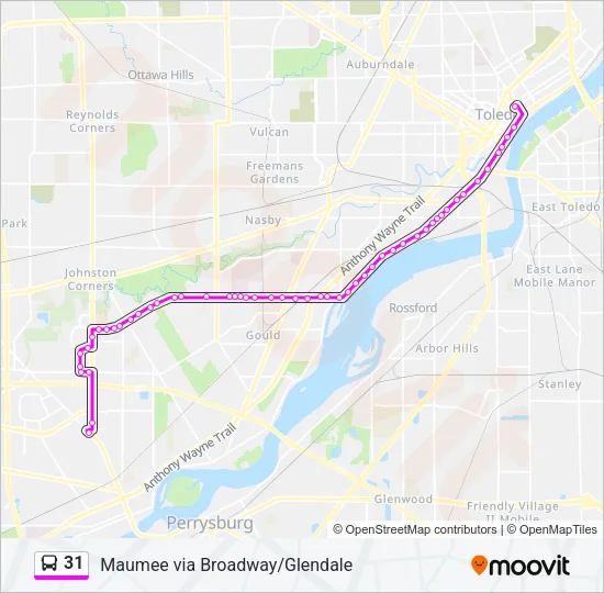 31 Bus Line Map