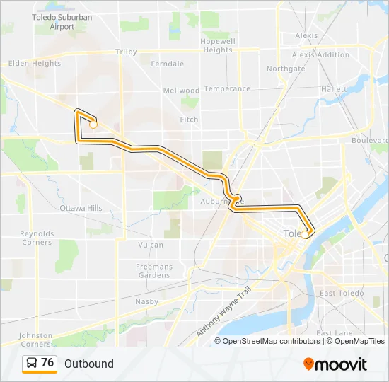 76 Bus Line Map