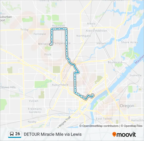 26 Bus Line Map