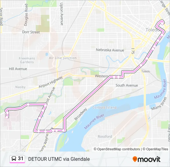 31 Bus Line Map