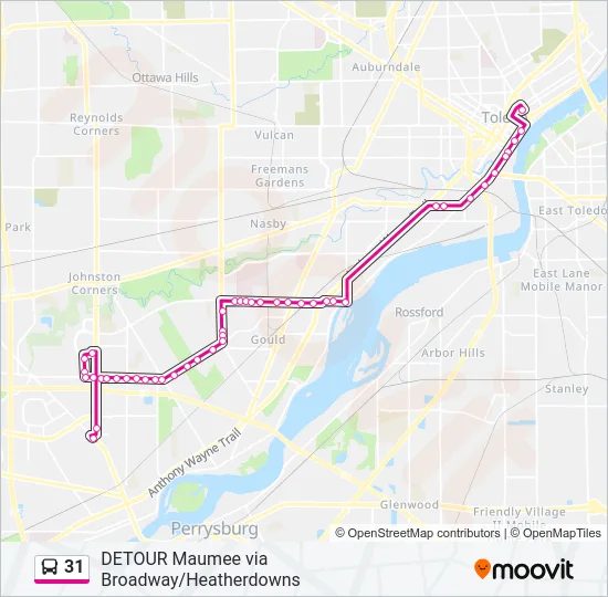 31 Bus Line Map