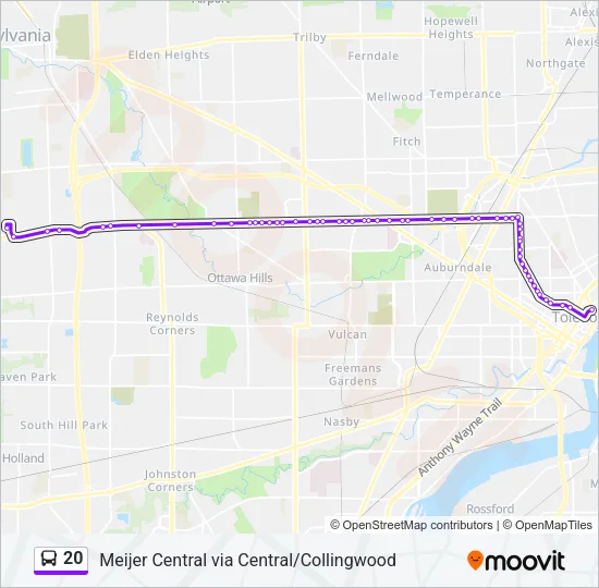 20 Bus Line Map