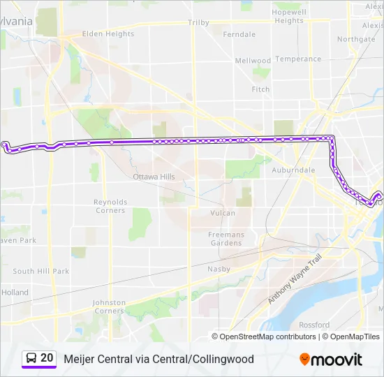 20 Bus Line Map