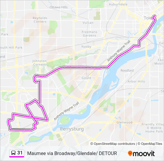 31 Bus Line Map