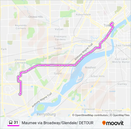 31 Bus Line Map