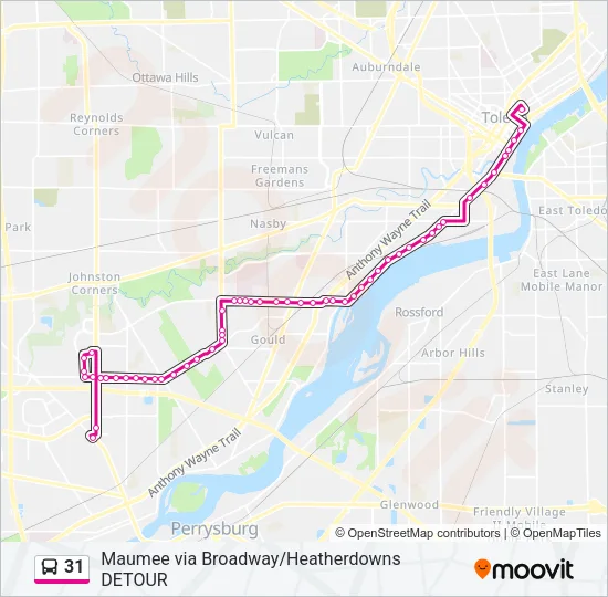 31 Bus Line Map