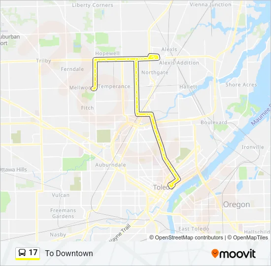 17 Bus Line Map