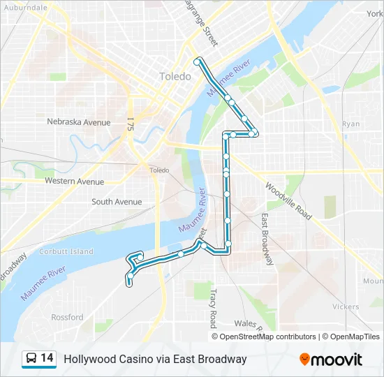 14 Bus Line Map
