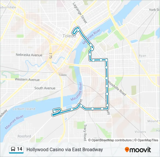 14 Bus Line Map