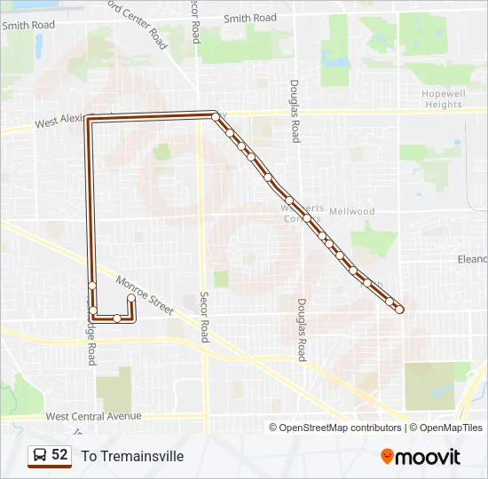 52 Bus Line Map