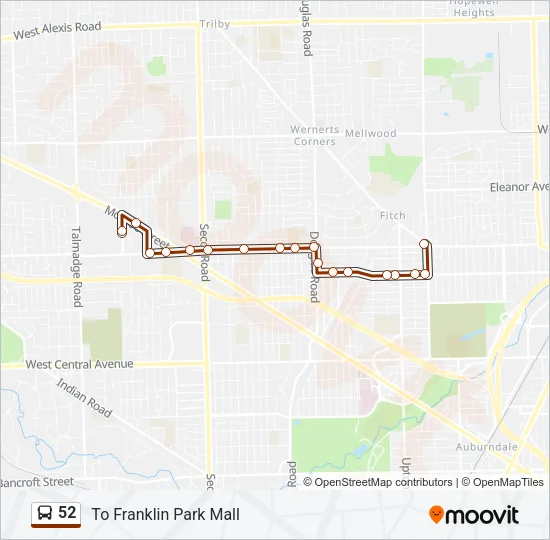 52 Bus Line Map