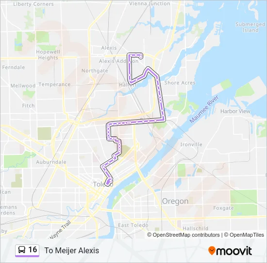 16 Bus Line Map