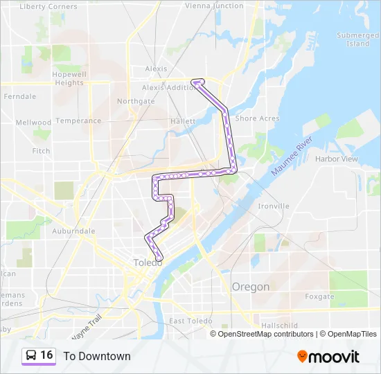 16 Bus Line Map