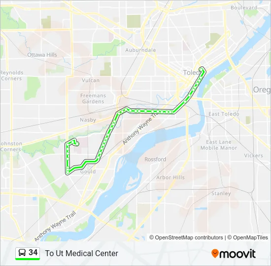 34 Bus Line Map
