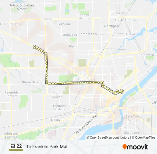 22 Bus Line Map