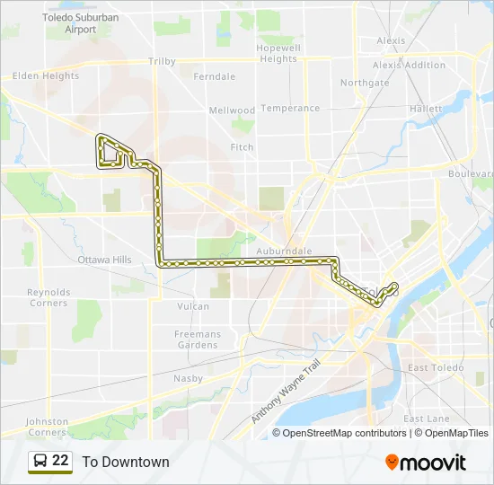 22 Bus Line Map