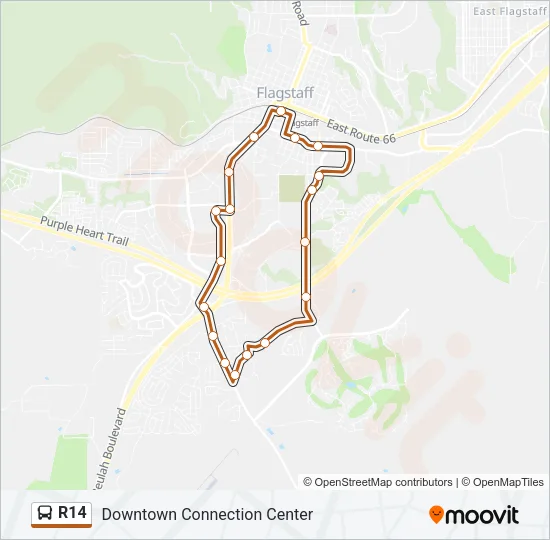 R14 Bus Line Map
