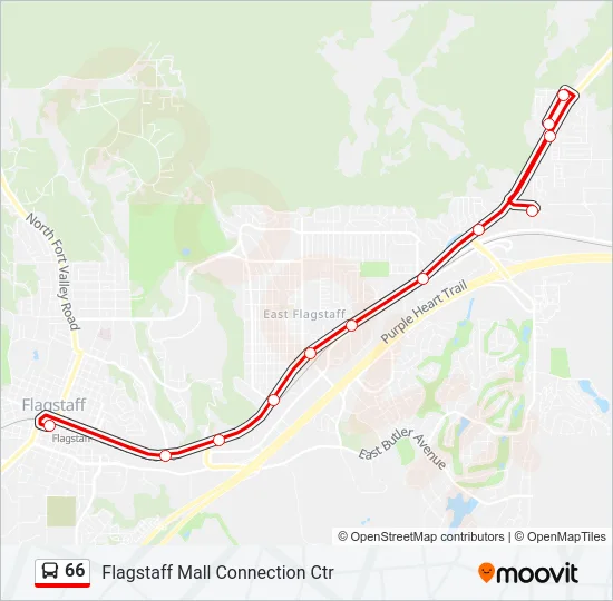 66 Bus Line Map