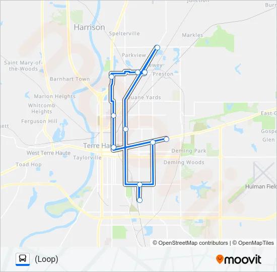 NORTHEAST EVENING Bus Line Map
