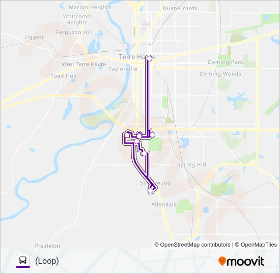 SOUTH 7TH EVENING Bus Line Map