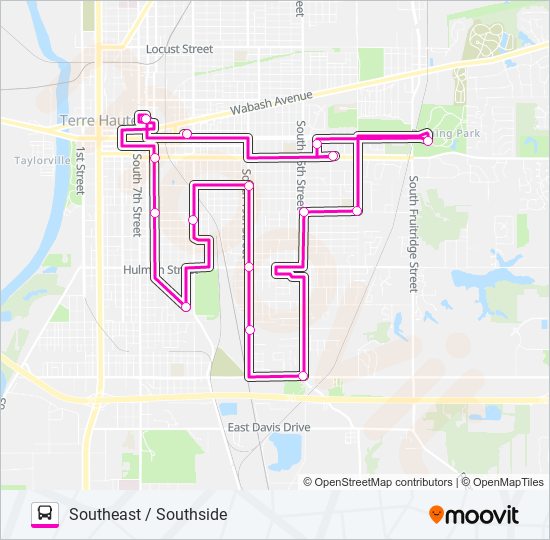 Mapa de SOUTHEAST / SOUTHSIDE de autobús