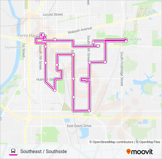 SOUTHEAST / SOUTHSIDE Bus Line Map