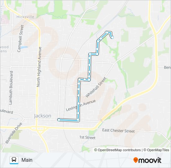 EAST JACKSON Bus Line Map
