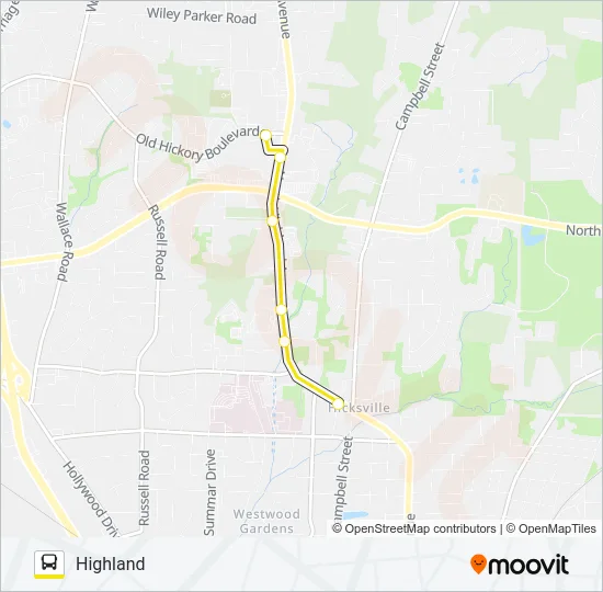 HIGHLAND Bus Line Map