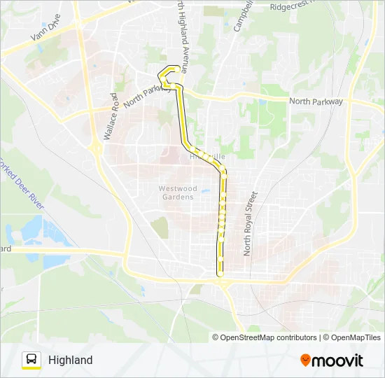 HIGHLAND Bus Line Map