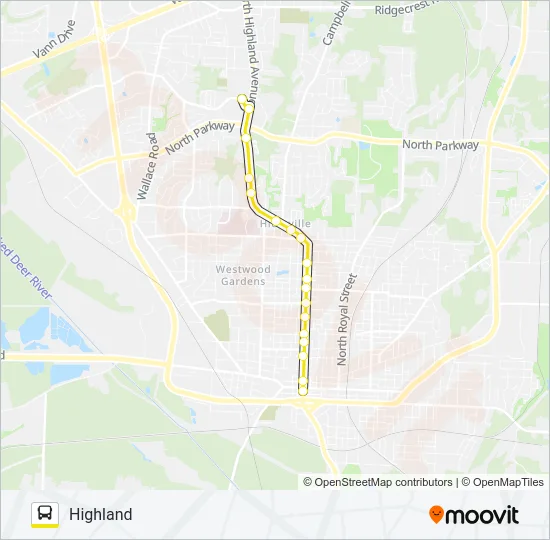 HIGHLAND Bus Line Map