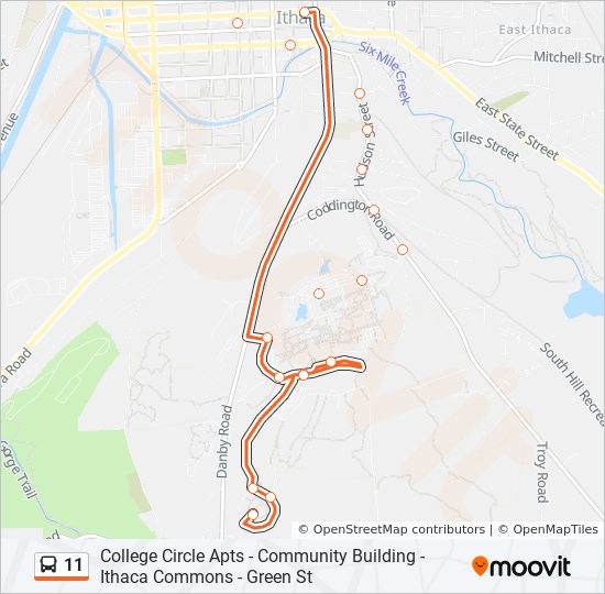 Ithaca College Map Pdf 11 Route: Schedules, Stops & Maps - Ithaca College - Ithaca Commons  (Updated)