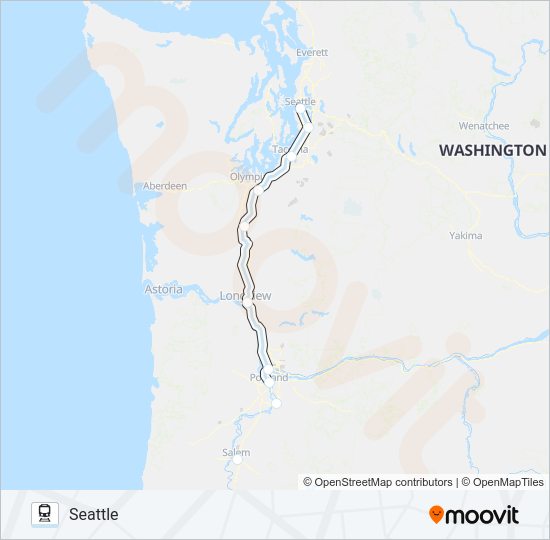 AMTRAK CASCADES Train Line Map