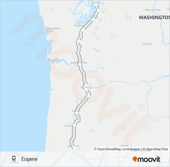 AMTRAK CASCADES Train Line Map