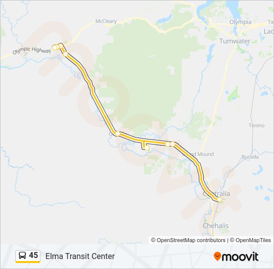 45 Bus Line Map