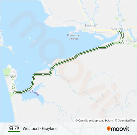 70 Bus Line Map